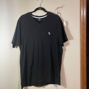US‎ Polo Association Men's Large Short Sleeve V Neck Black T Shirt cotton